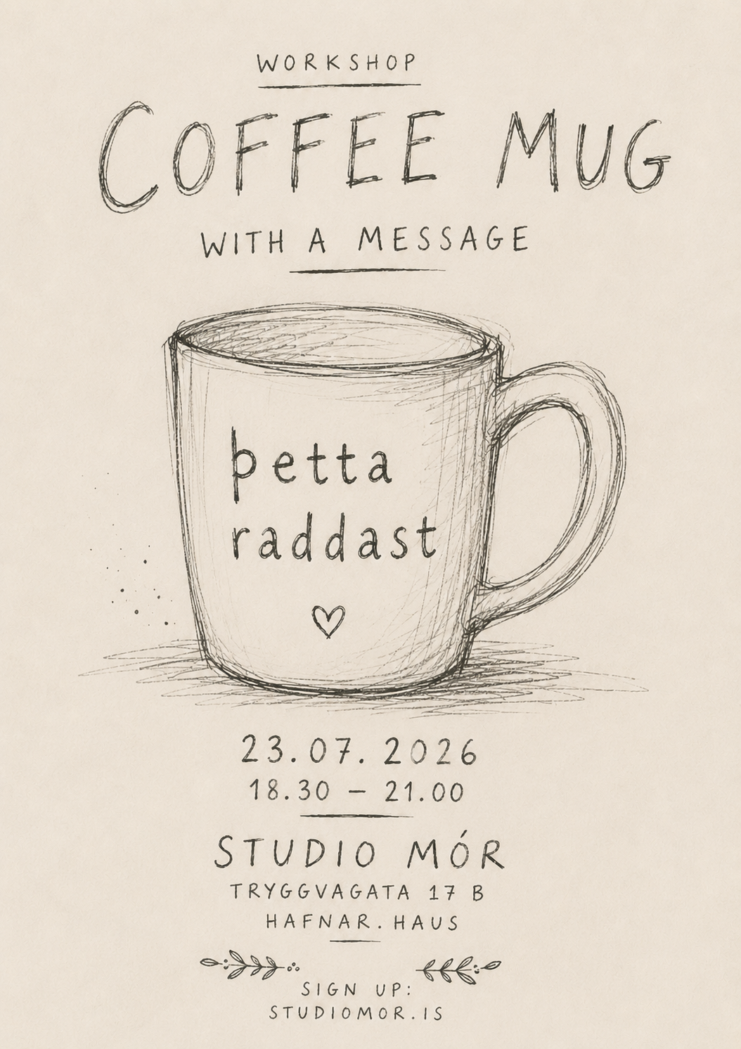 Coffee mug with a message with Sara Nalecz-Nieniewska